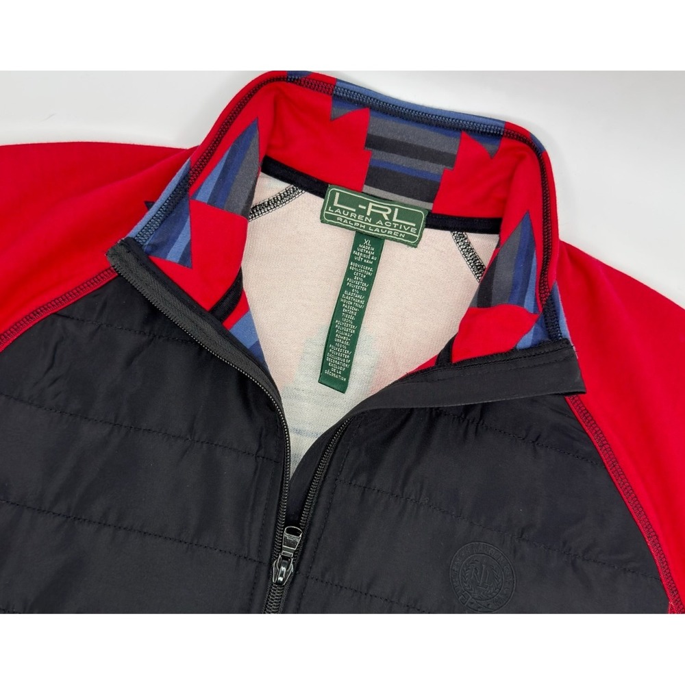 Lauren Ralph Lauren Women's XL Southwestern Hybrid Jacket Quilted Red Black